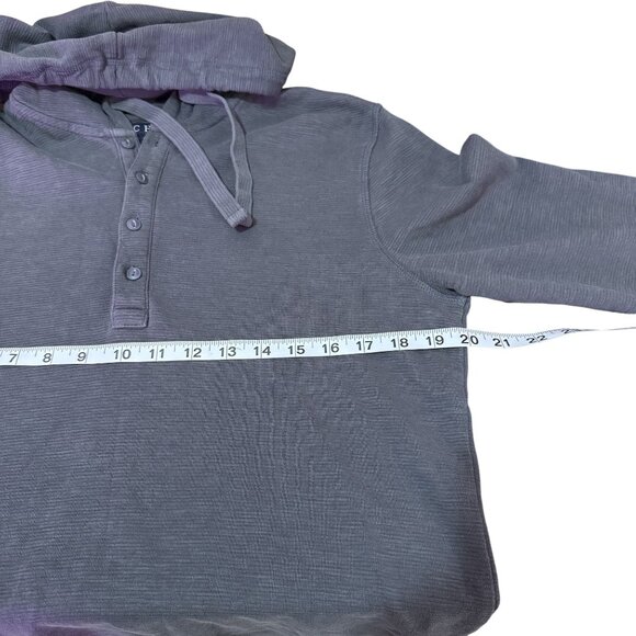 JACHS New York Tribeca Mens Hoodie Henley Long Sleeve 100%Cotton Gray Pullover M - Picture 5 of 7